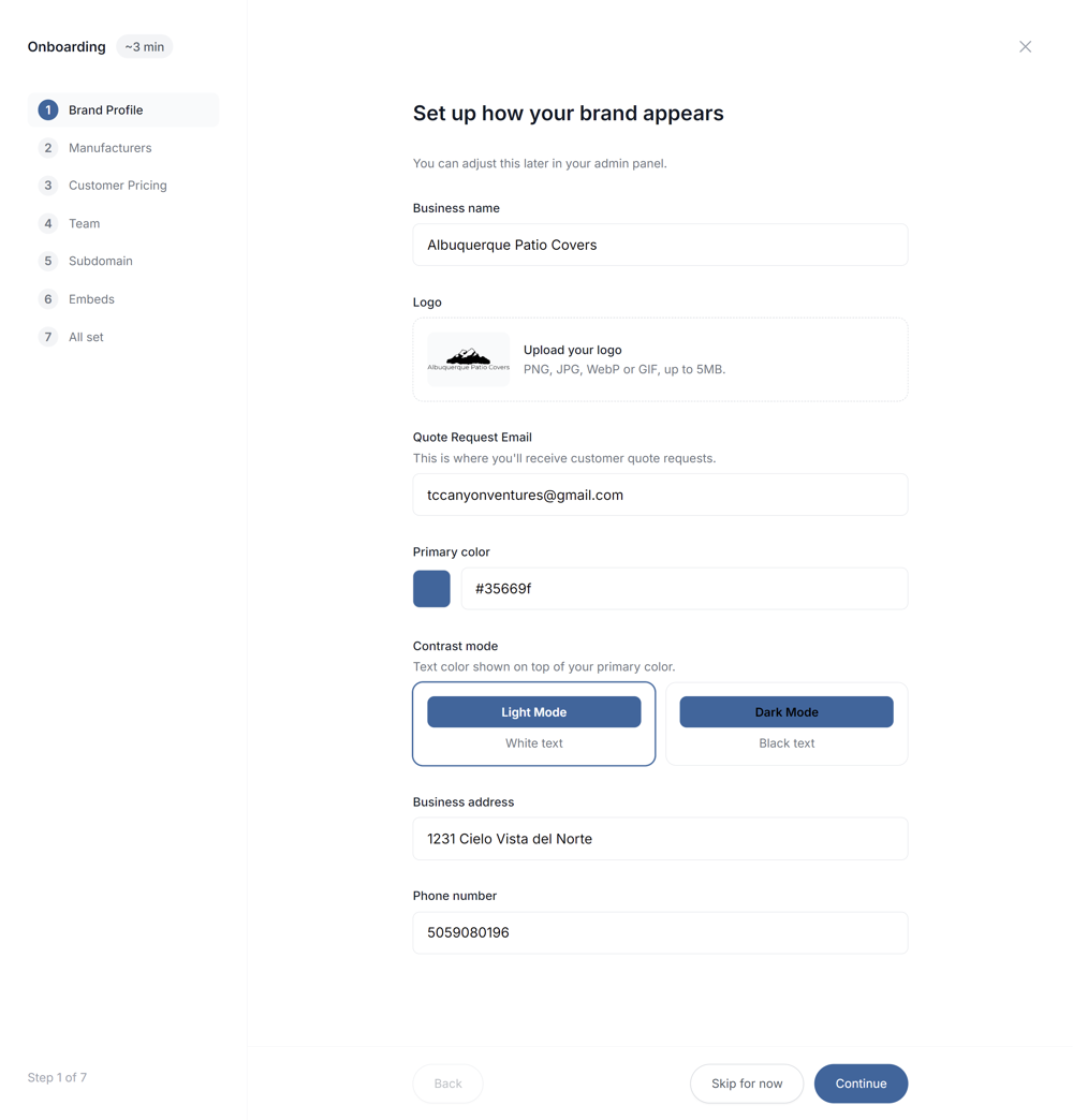 Set up how your brand appears