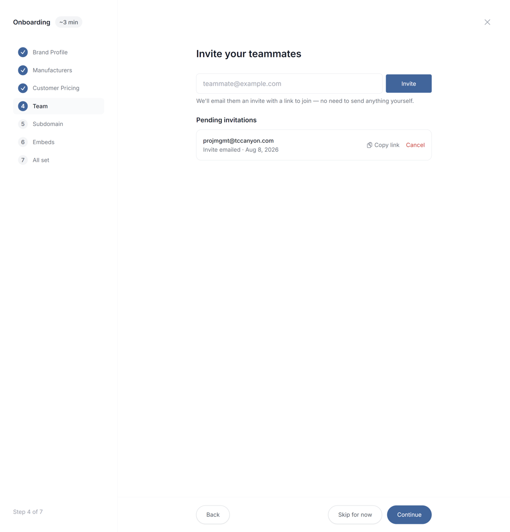 Invite your teammates