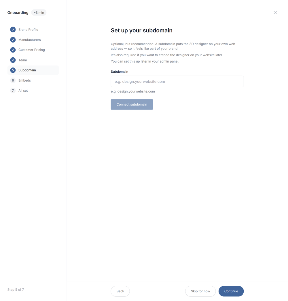 Set up your subdomain