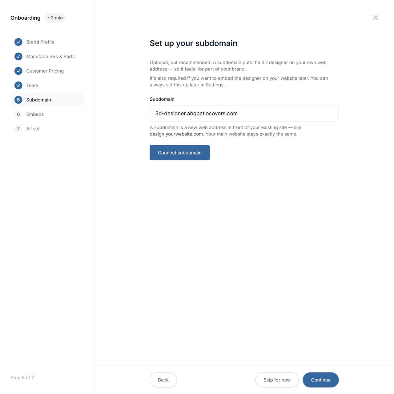 Onboard in ~3 min! — product screenshot