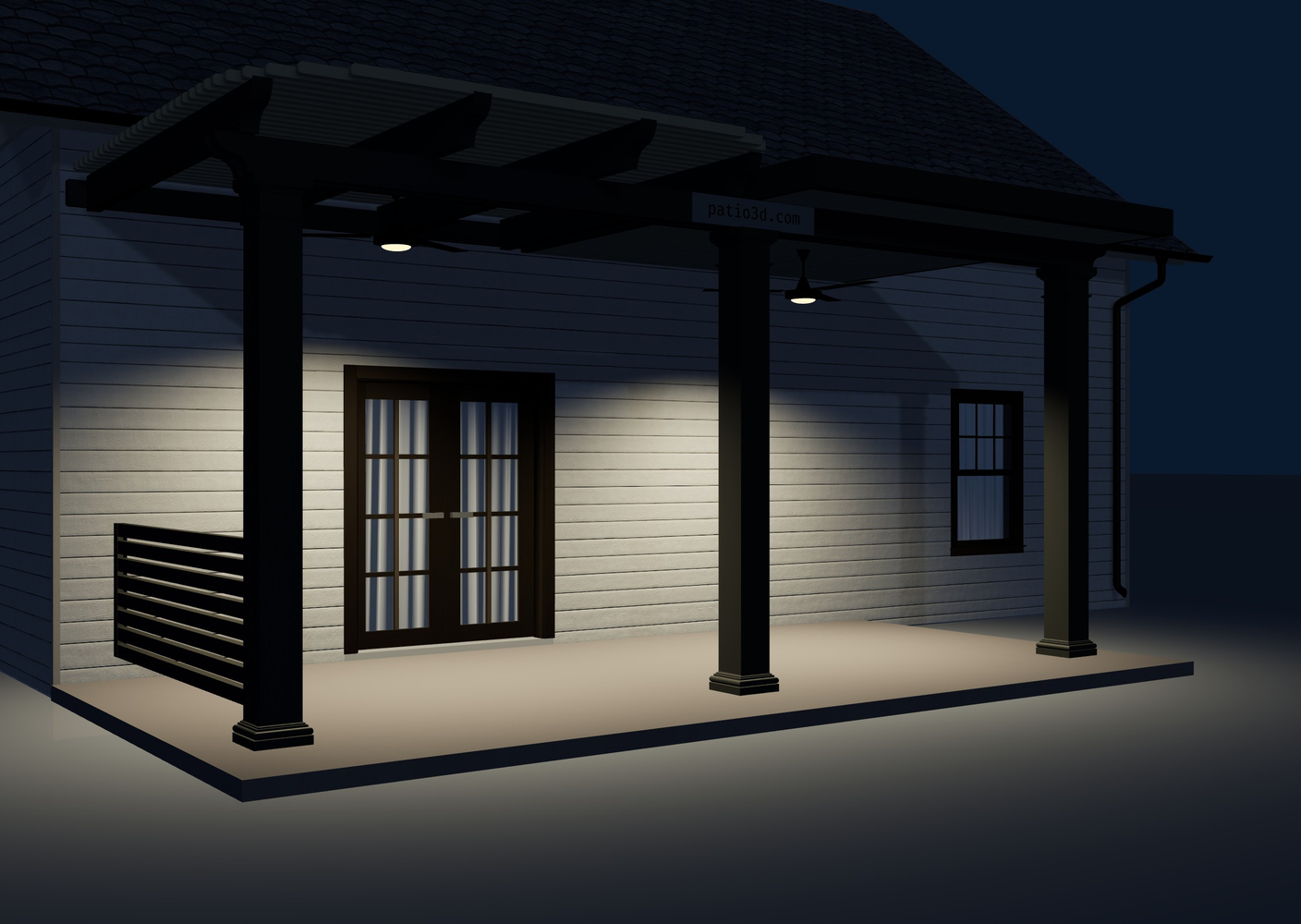 Curved lattice at night